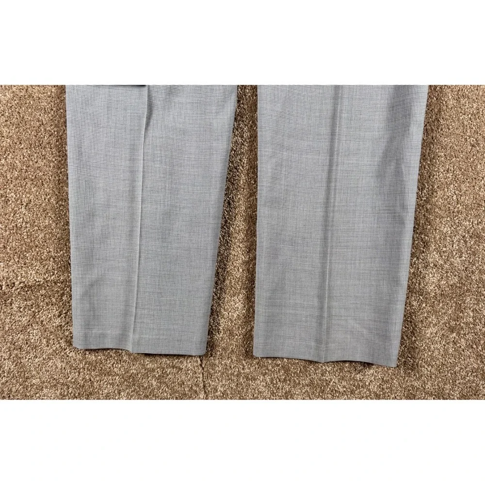 Banana Republic Mens 35x32 Modern Slim‎ Fit Grey Wool Micro Check Dress Pants
